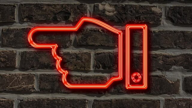 Detailansicht einer Leuchtreklame an einer Mauer mit der Aufschrift Feiertag