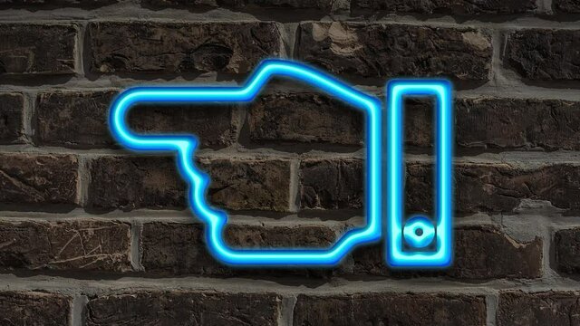 Detailansicht einer Leuchtreklame an einer Mauer mit der Aufschrift Fliesenleger