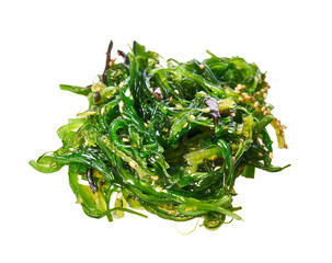  Bunch of wakame seaweed isolated on white background
