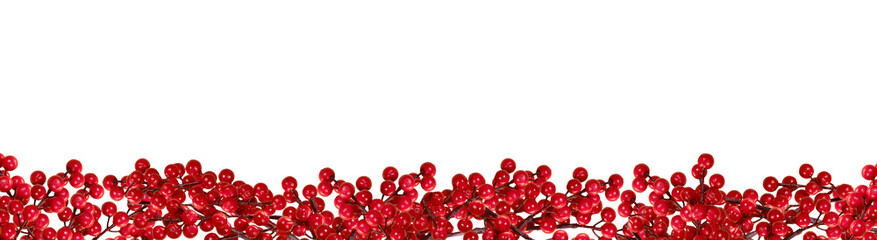 Red berry border for Christmas site decoration.