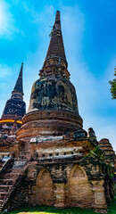 Naklejka premium Ayutthaya Temples and Ancient Ruins of Thailand