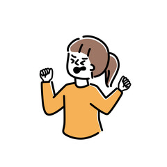 怒る女性のイラスト