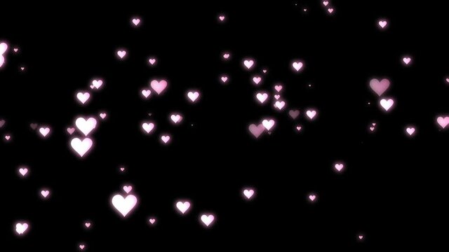 ハートのパーティクル 黒背景 バレンタインデー