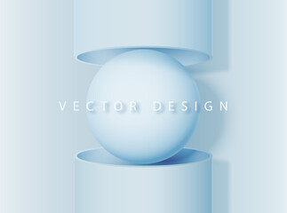 Abstract geometric 3D scene with information ball.