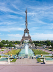 Eiffel Tower and Trocadero fountains, Paris, France