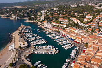 Fototapeta na wymiar Birds eye view of Cassis, French Riviera, Southern France.