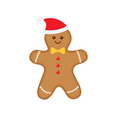 Gingerbread Man in Santa's hat