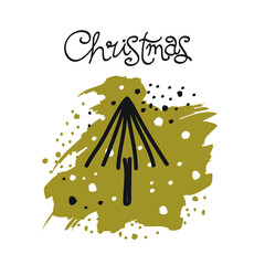 Christmas tree greeting card. Vector illustration