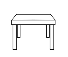 Coffee table on an isolated background. Silhouette. Vector illustration.