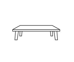 Coffee table on an isolated background. Silhouette. Vector illustration.