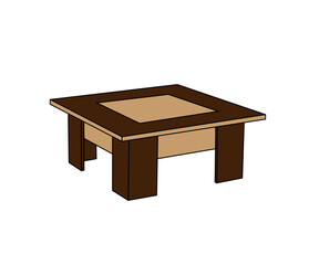 Coffee table on an isolated background. Symbol. Vector illustration.