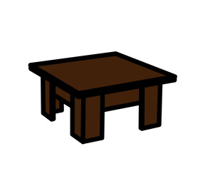 Coffee table on an isolated background. Symbol. Vector illustration.