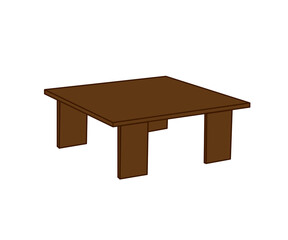 Coffee table on an isolated background. Symbol. Vector illustration.