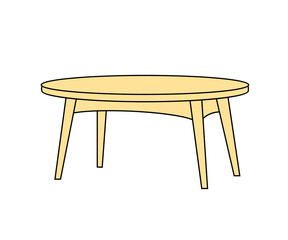 Coffee table on an isolated background. Symbol. Vector illustration.