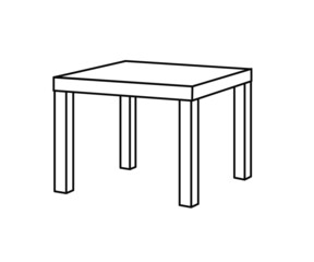 Coffee table on a white background. Symbol. Vector illustration.