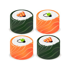 set of sushi rolls