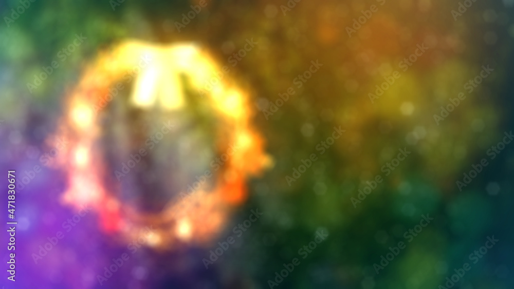 Poster bokeh backdrop of new year circlet with free place for your text - abstract 3d illustration