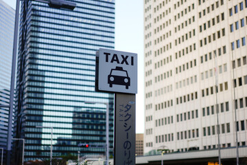 TAXI sign in the city