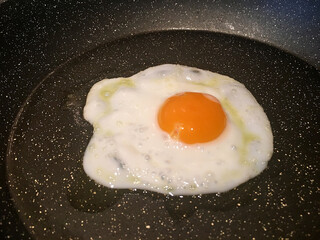 Fresh And Organic Egg Frying In Pan
