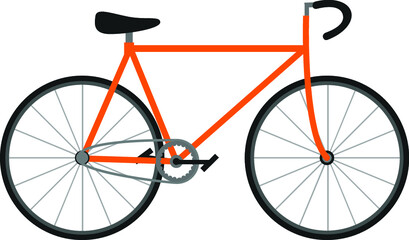 orange bicycle isolated on white