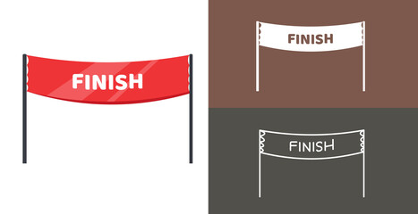 Fototapeta na wymiar finish banner isolated icon. racing sport line solid flar icon