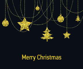 christmas card with stars