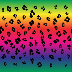Leopard seamless rainbow pattern. Leopard pattern design in rainbow colors. Seamless ocelot pattern for wallpaper, wrapping pape, textile.