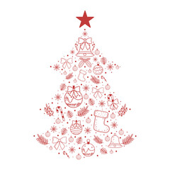 christmas decoration icons shaped tree