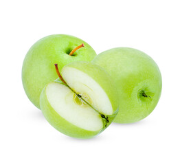 Fresh green apple isolated on white background