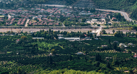 top view of the mediterranean agricultural region