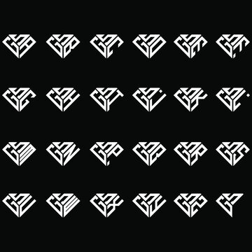SGA to SGZ letter logo creative design, Multiple triple letter logo design