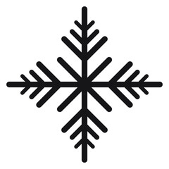 Simple geometric snowflake icon vector illustration, decorative element for Christmas and New year designs, greeting card and more