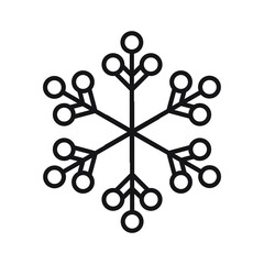 Simple geometric snowflake icon vector illustration, decorative element for Christmas and New year designs, greeting card and more