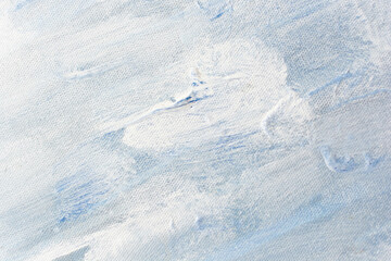 Christmas festive abstract background with natural canvas painting texture. White snow wallpaper. Snowstorm backdrop. Light paint for Christmas banner, xmas decoration, snow New Year design.