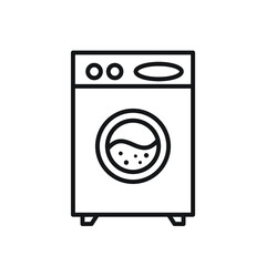 washing machine icon. simple outline washing machine