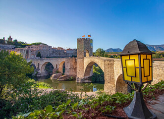 Details of the beautiful medieval catalan village of Besalu