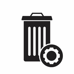 Garbage icon, Tools and utensils icon with settings sign. Garbage icon and customize, setup, manage, process symbol