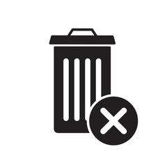 Garbage icon, Tools and utensils icon with cancel sign. Garbage icon and close, delete, remove symbol