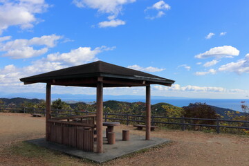波介山展望公園　大峠展望所から室戸岬を眺める　秋　（高知県　土佐市）