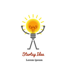 Successful Startup Idea Template Light Bulb. Concept generating and enlightenment concept vector.