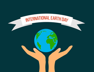 Hands Holding a Planet on International Earth Day