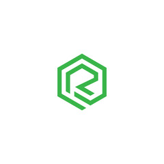 Letter R Hexagon Logo