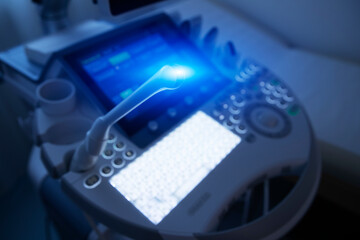 Close Up. Medical ultrasound machine Modern medical concept. 