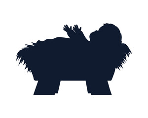 jesus baby silhouette manger