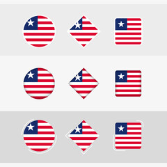 Liberia flag icons set, vector flag of Liberia.