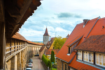 Germany, Bavaria, Rothenburg, fairy tale town, castle, city wall,
