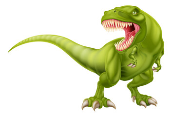 Tyrannosaurus T Rex Dinosaur Cartoon Roaring © Christos Georghiou