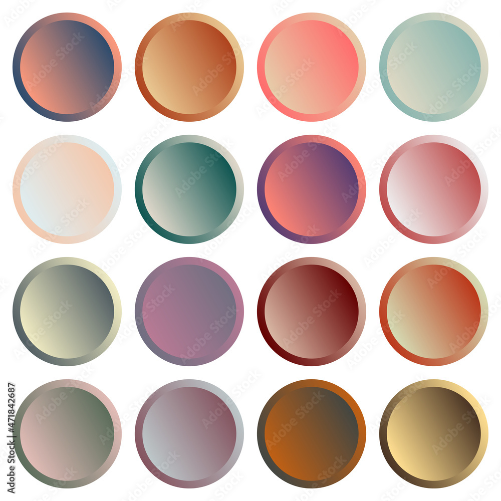 Aufkleber multicolor 3d vintage gradient circle icon background for web and print design element