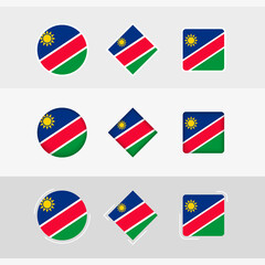 Namibia flag icons set, vector flag of Namibia.