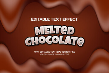 Chocolate editable text style effect with melted chocolate element